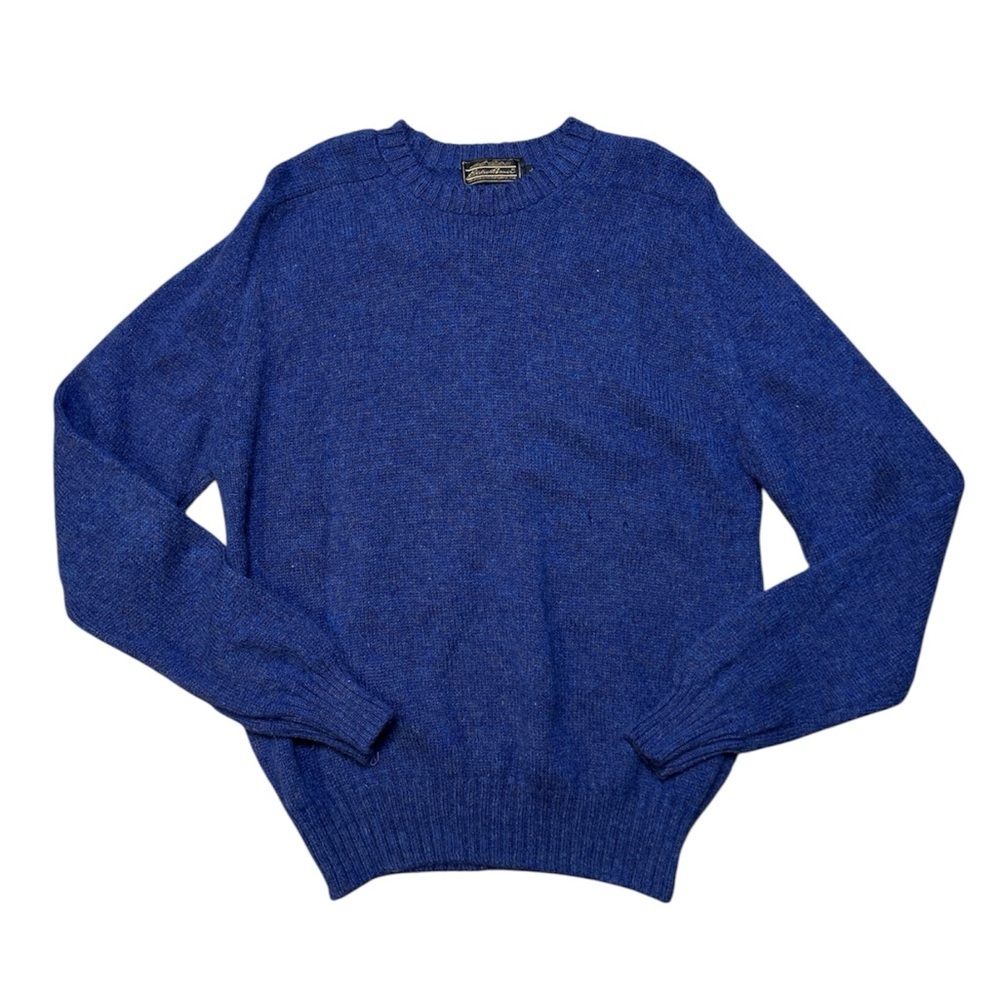 Vintage Eddie Bauer Men's Rich Blue Crewneck Sweater
